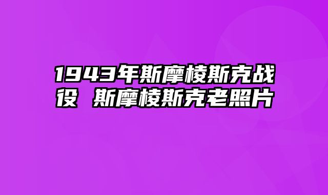 1943年斯摩棱斯克战役 斯摩棱斯克老照片