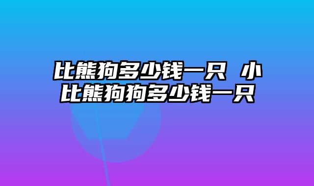 比熊狗多少钱一只 小比熊狗狗多少钱一只