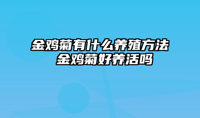 金鸡菊有什么养殖方法 金鸡菊好养活吗