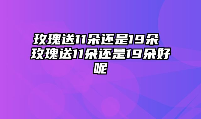 玫瑰送11朵还是19朵 玫瑰送11朵还是19朵好呢