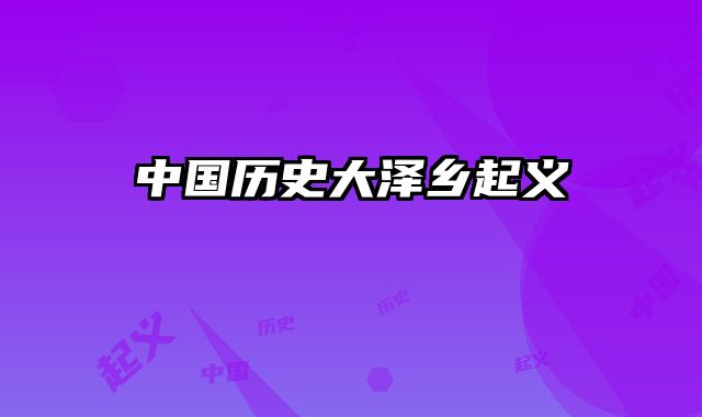 中国历史大泽乡起义