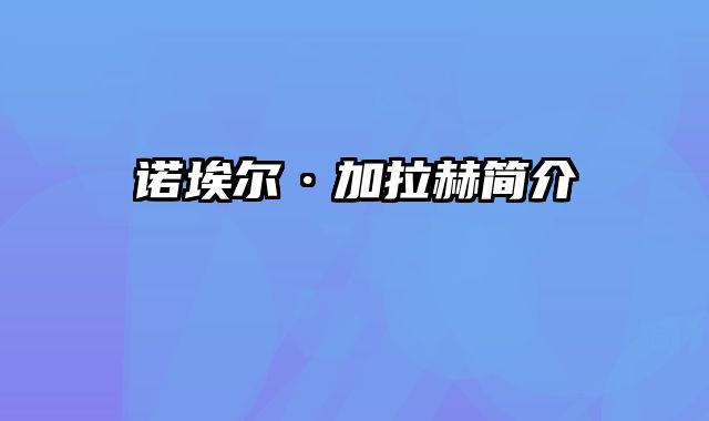 诺埃尔·加拉赫简介