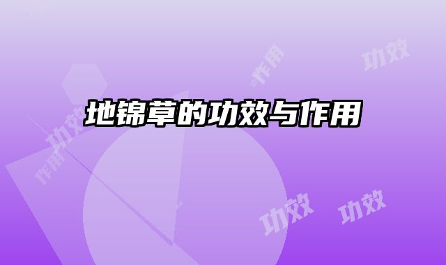 地锦草的功效与作用