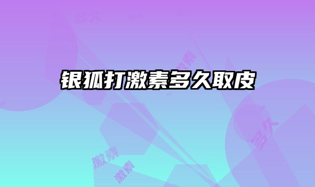 银狐打激素多久取皮
