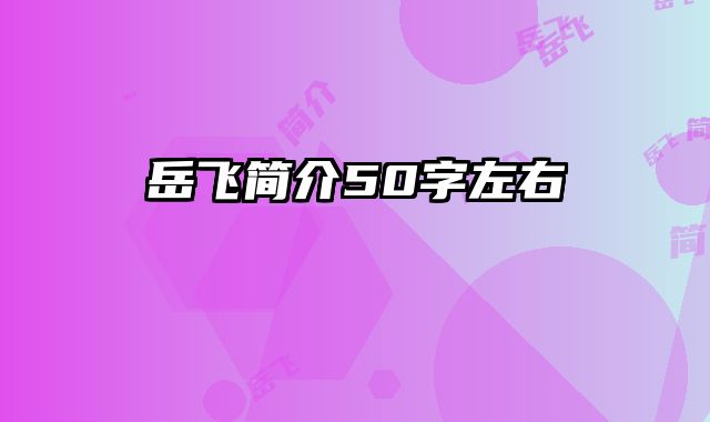 岳飞简介50字左右