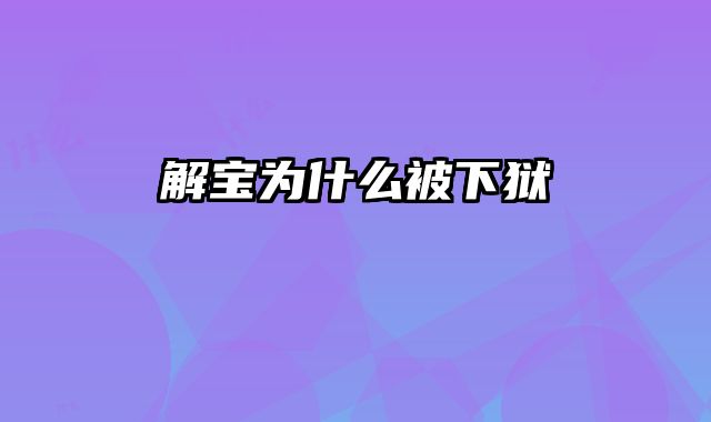 解宝为什么被下狱