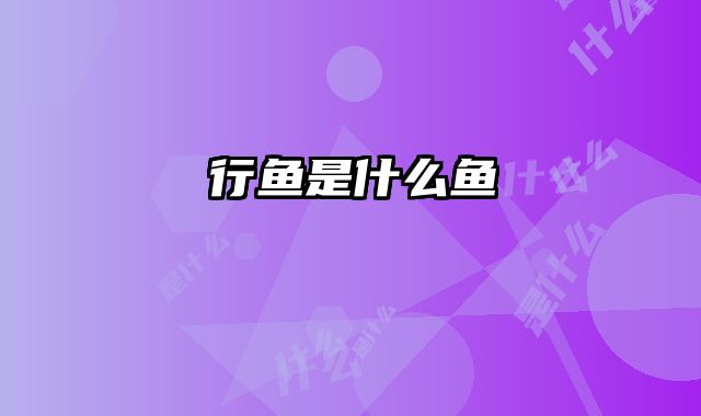 行鱼是什么鱼