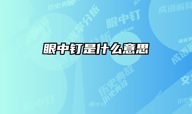 眼中钉是什么意思
