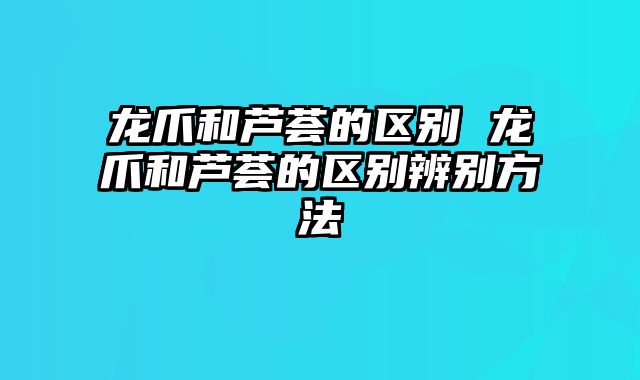 龙爪和芦荟的区别 龙爪和芦荟的区别辨别方法