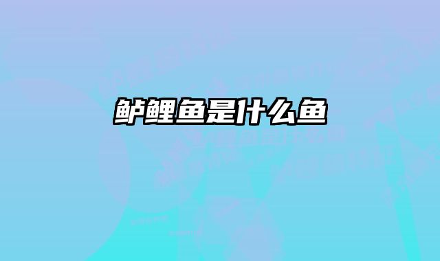 鲈鲤鱼是什么鱼