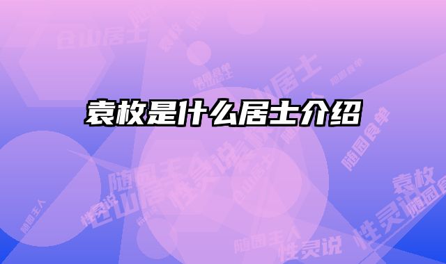 袁枚是什么居士介绍