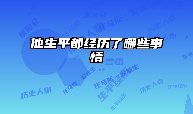他生平都经历了哪些事情