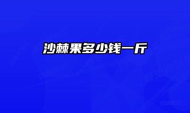 沙棘果多少钱一斤