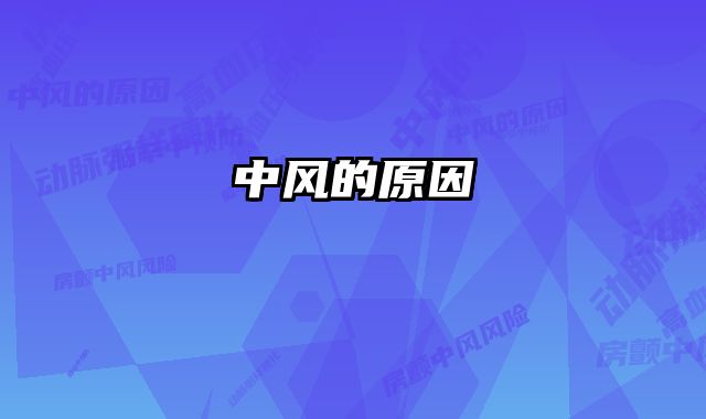 中风的原因