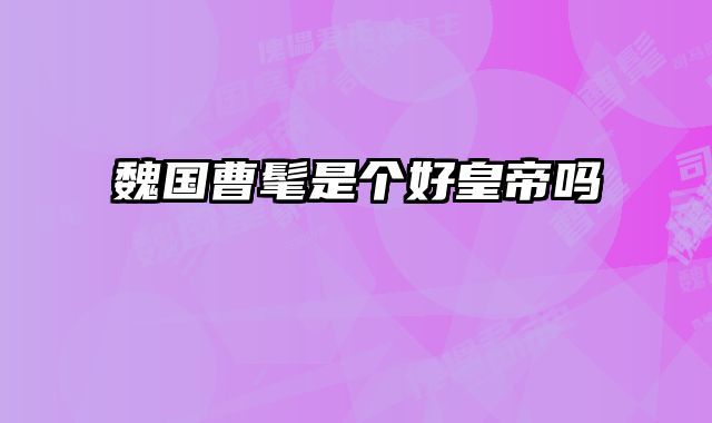 魏国曹髦是个好皇帝吗