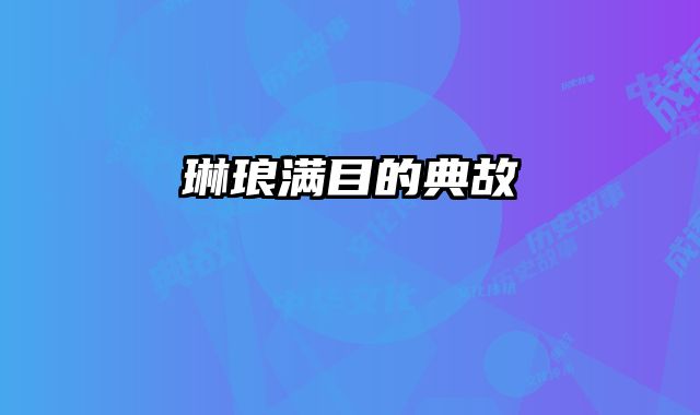 琳琅满目的典故