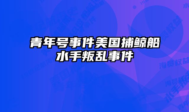青年号事件美国捕鲸船水手叛乱事件