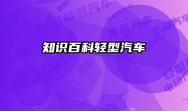 知识百科轻型汽车