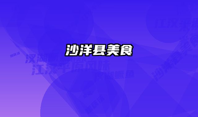 沙洋县美食