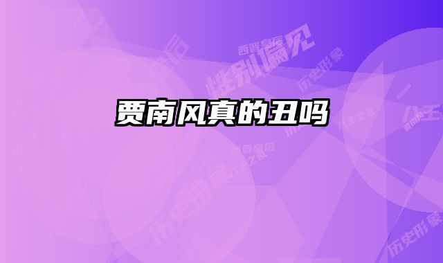 贾南风真的丑吗