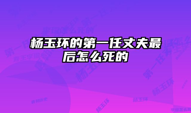 杨玉环的第一任丈夫最后怎么死的
