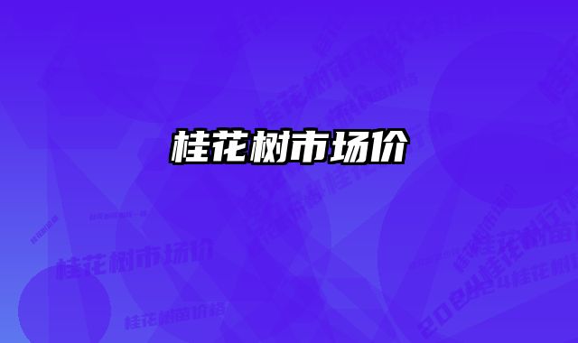 桂花树市场价