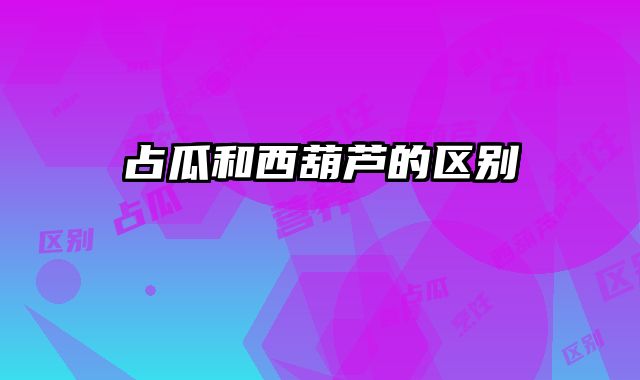 占瓜和西葫芦的区别