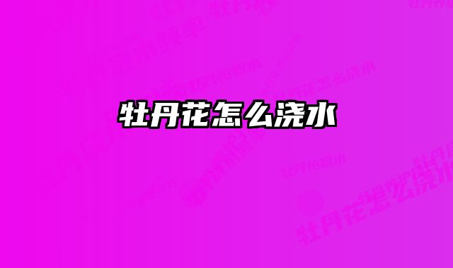 牡丹花怎么浇水