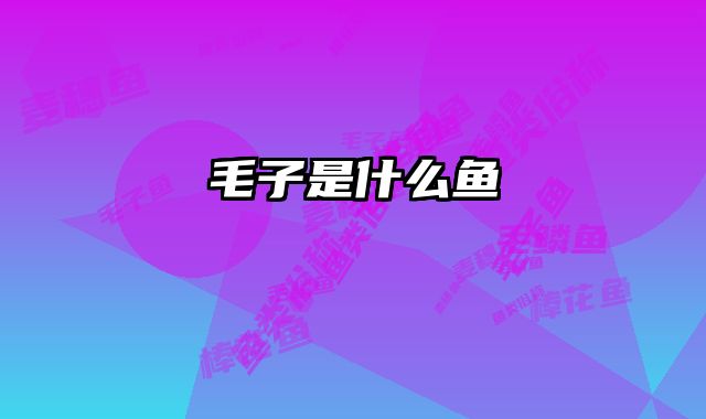 毛子是什么鱼 