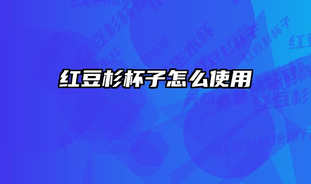 红豆杉杯子怎么使用