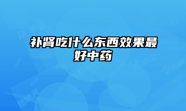 补肾吃什么东西效果最好中药