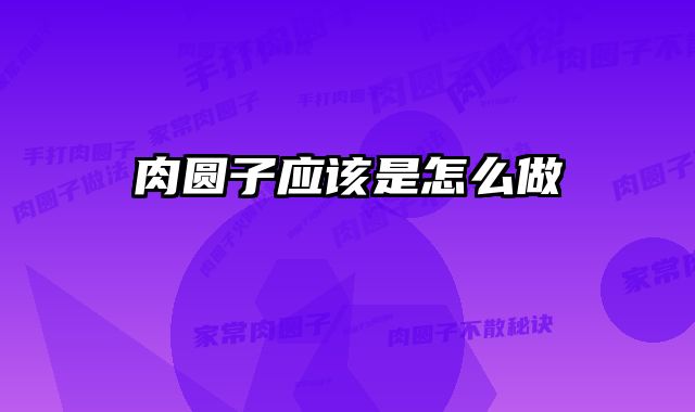 肉圆子应该是怎么做