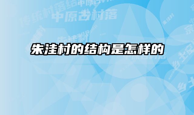 朱洼村的结构是怎样的