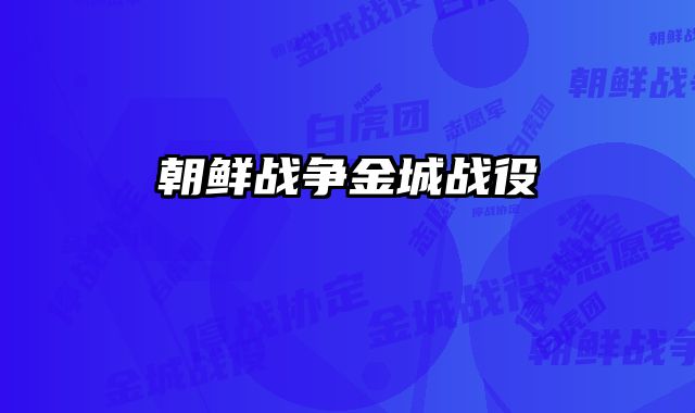 朝鲜战争金城战役 