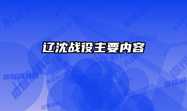 辽沈战役主要内容