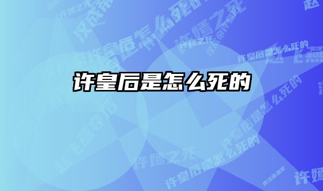 许皇后是怎么死的 