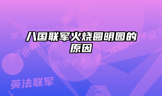 八国联军火烧圆明园的原因 