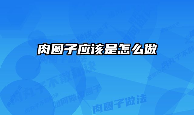 肉圆子应该是怎么做 