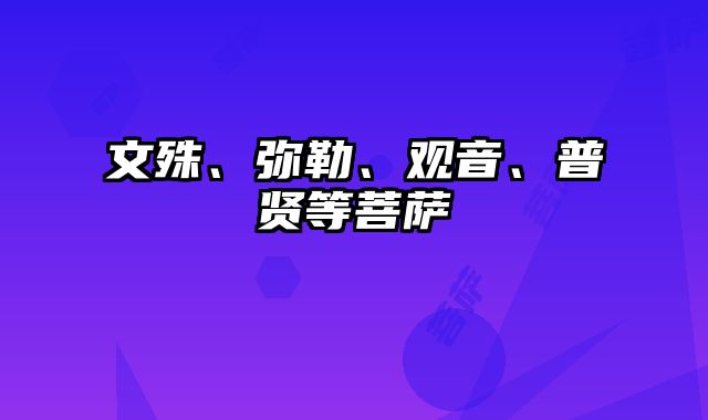 文殊、弥勒、观音、普贤等菩萨 