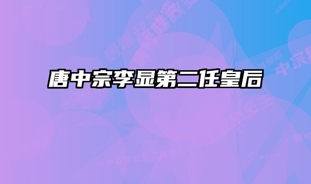 唐中宗李显第二任皇后