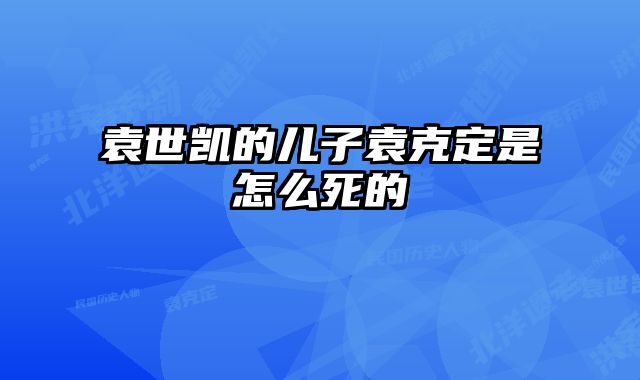 袁世凯的儿子袁克定是怎么死的 