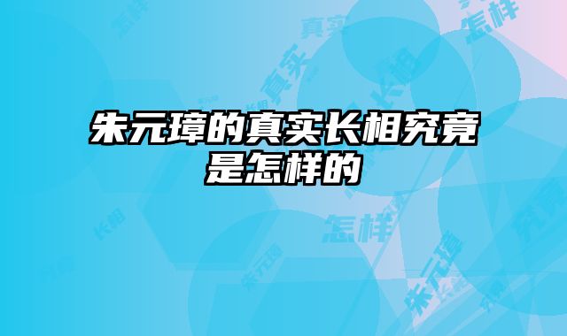 朱元璋的真实长相究竟是怎样的