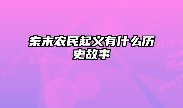 秦末农民起义有什么历史故事 