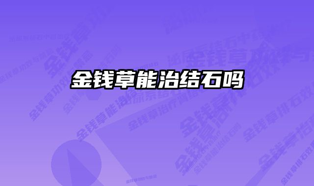 金钱草能治结石吗