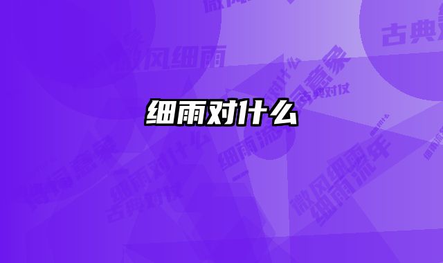 细雨对什么