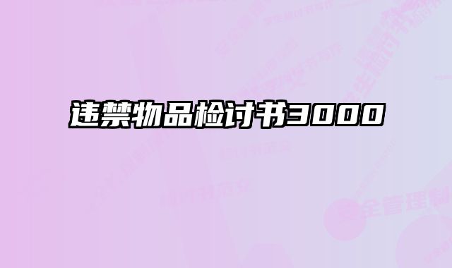 违禁物品检讨书3000