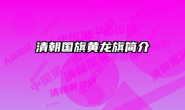 清朝国旗黄龙旗简介